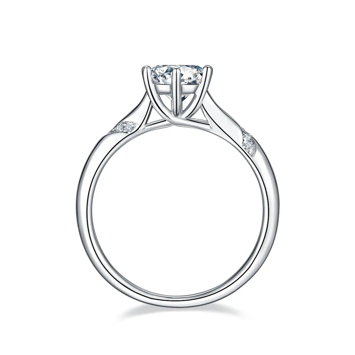 Snow Of The Soul 1 carat moissanite wedding ring set S925 silver platinum plated with GRA certificate gift box