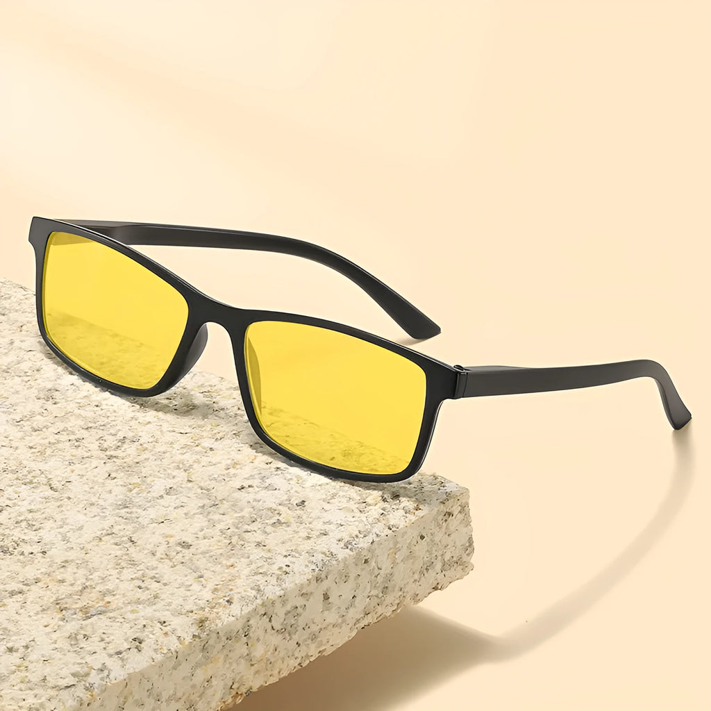 HD night vision anti-blue light glasses with black PC frame