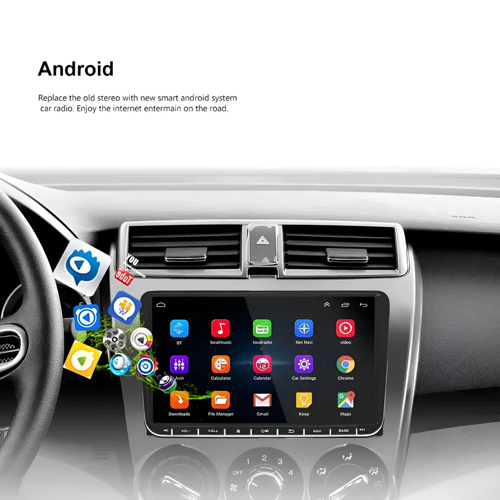 Front and rear view DVR dash camera for cars with a 3-inch screen, showing 1080p recording and GPS features.