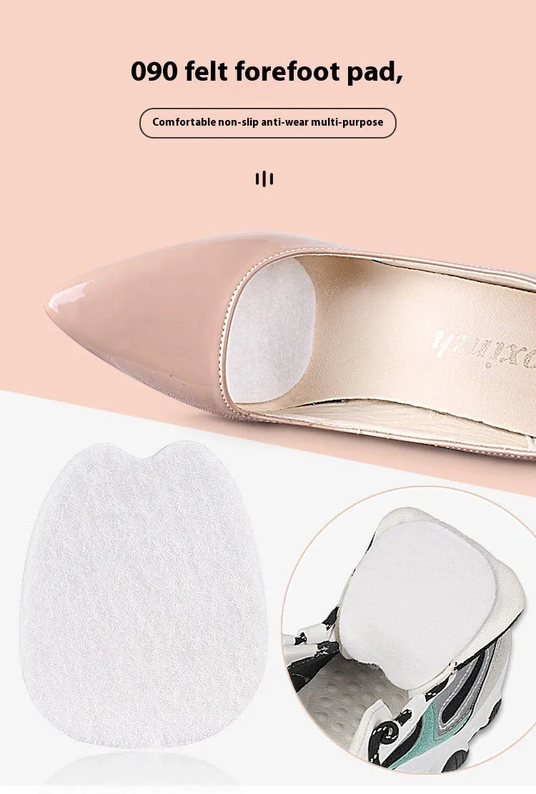 White felt anti-wear tongue stickers for sports shoe protection