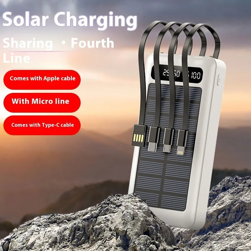 Solar power bank with cable showing black, white and green colour options