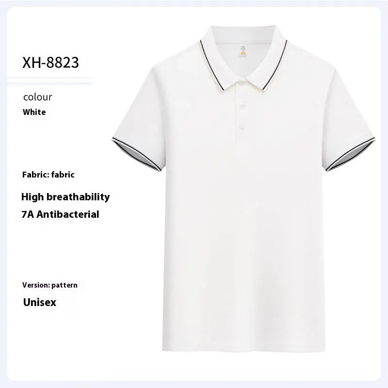Slim fit antibacterial polo shirt with lapel collar in multiple colour options