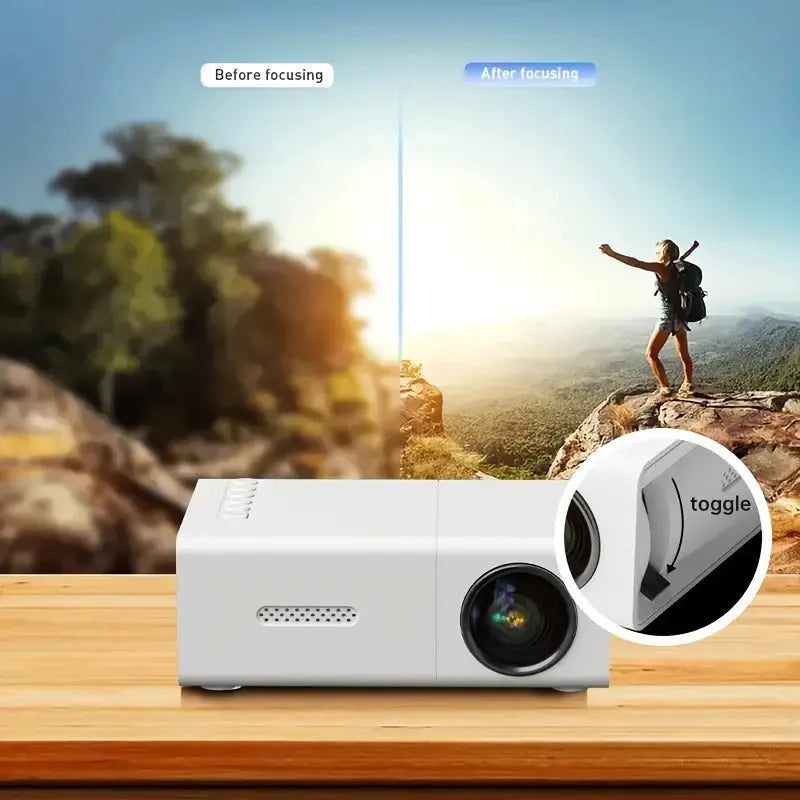 M100 mini LED home projector in black or white with remote control and 100-inch projection capability
