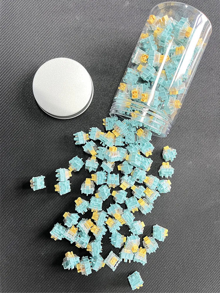 Tiger Mo Sea Salt Lemon PRO Mute mechanical keyboard switches, pack of 36 pieces.