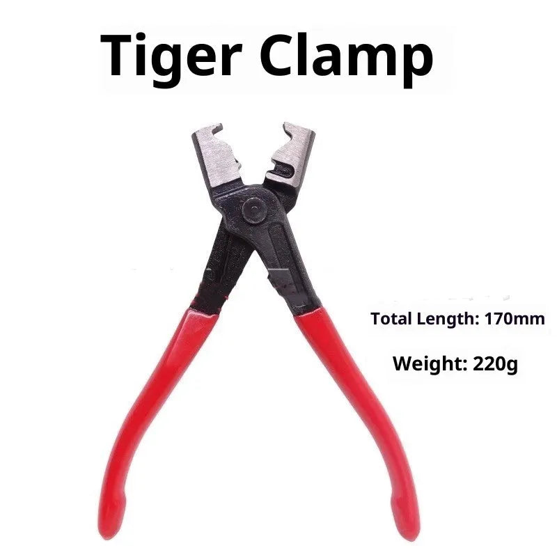 7-piece steel oil pipe clamp set in Type A box for auto repair with straight throat caliper design