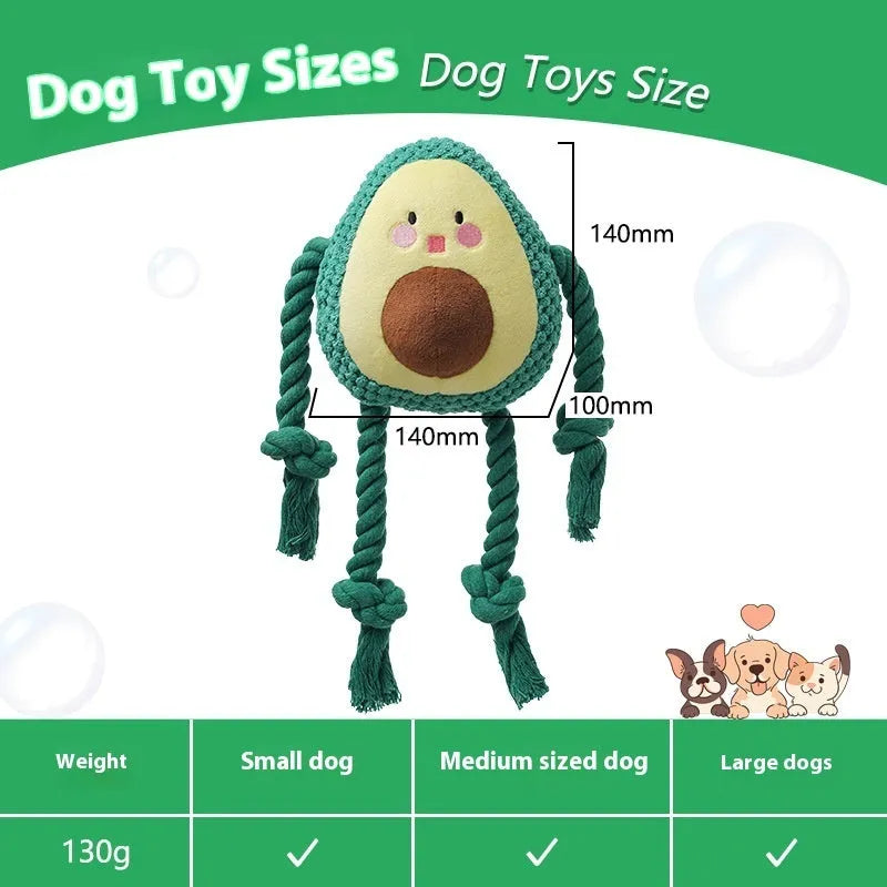 Green plush dog toy 14cm bite-resistant for big dogs interactive play