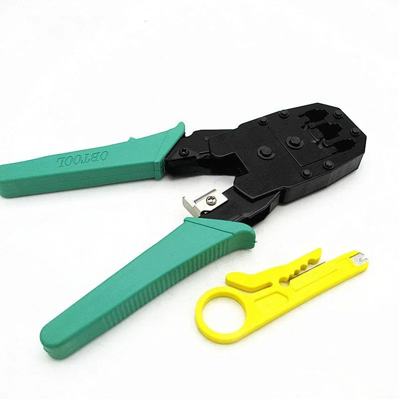 SZ-315 network cable crimping pliers with rubber handles showing RJ45 connector crimping section