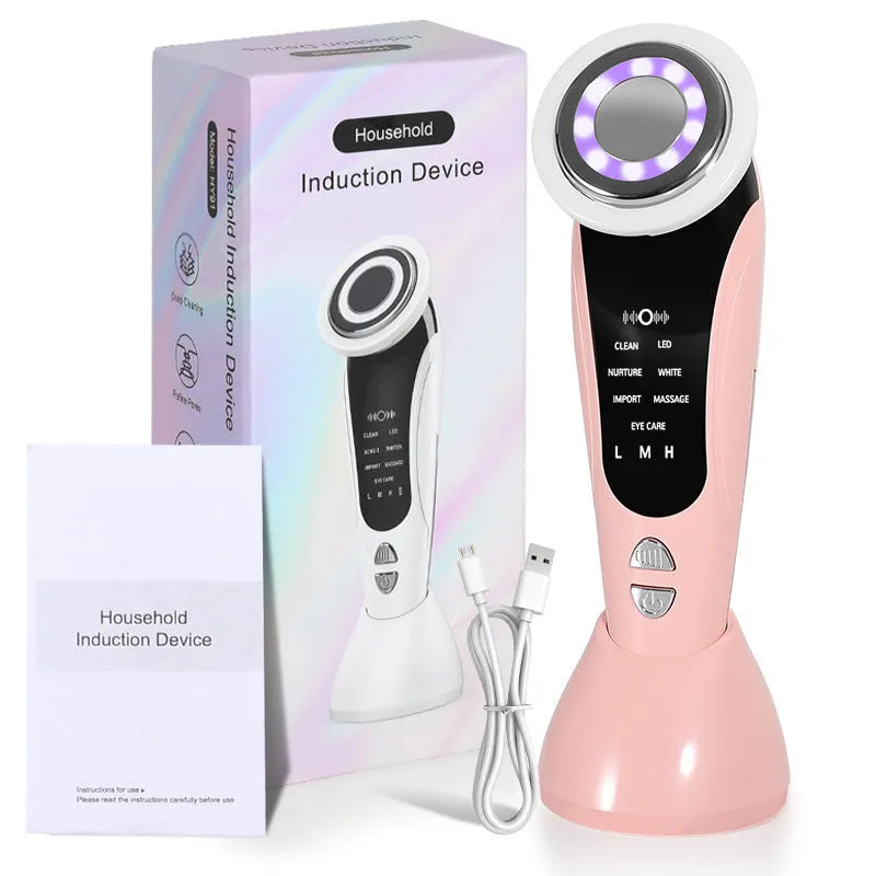 Red and blue light multifunctional portable face lifting device with white body
