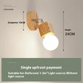 Single head creative LED wall lamp measuring 24cm for mirror and bedroom use.