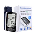 ARM electronic sphygmomanometer with large screen and arm cuff on a table