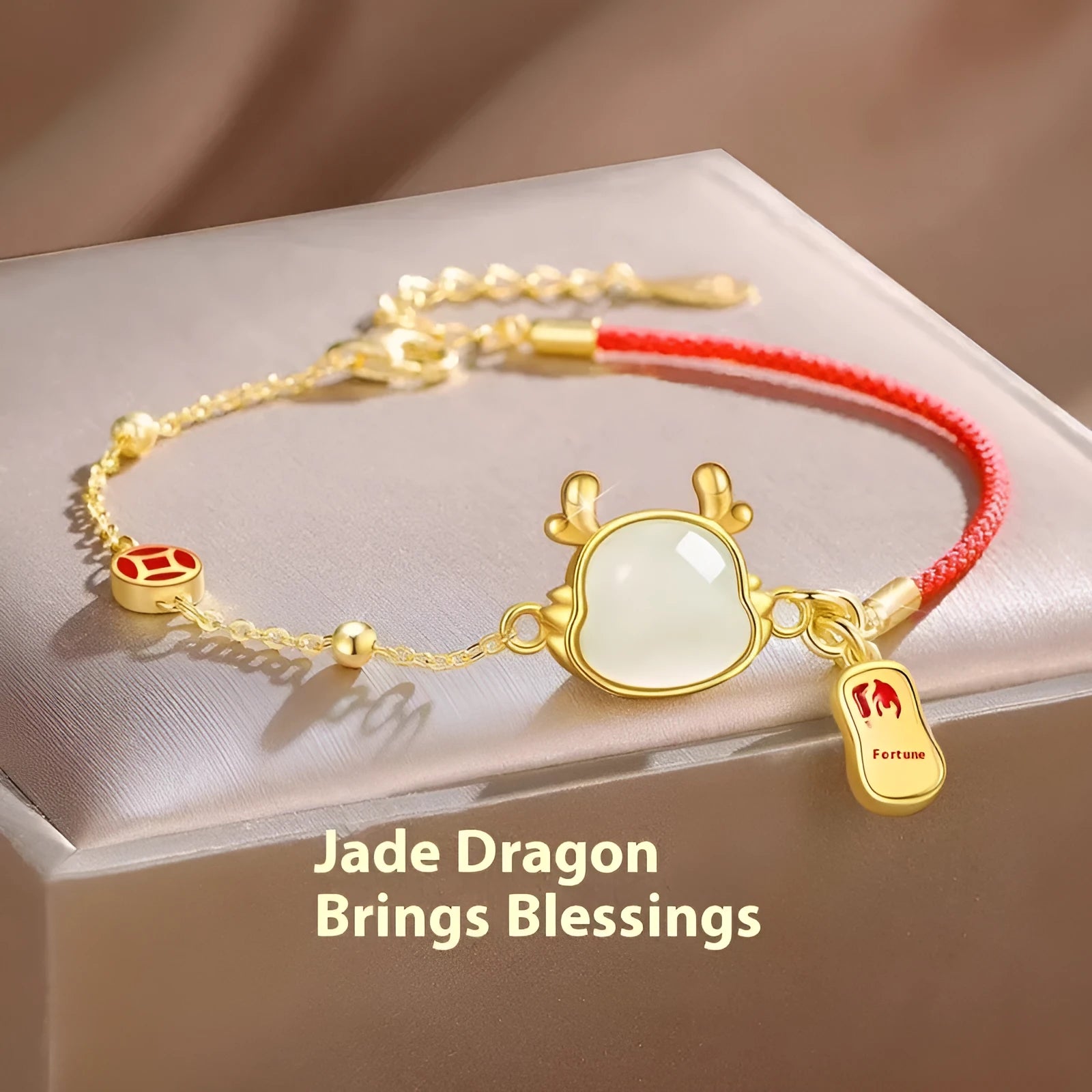 Silver-plated dragon zodiac bracelet with electroplated finish and Chinese style design