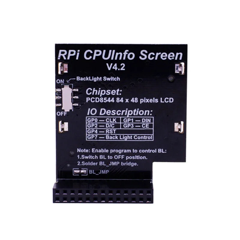1.6-inch LCD display screen for Raspberry Pi with backlight switch.