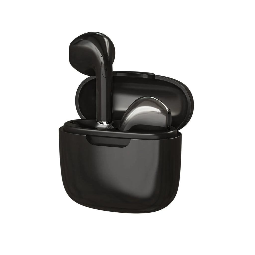 Creative design macaron wireless Bluetooth earphones in white, pink, and black plastic finish