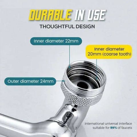 Copper swivel universal extension bubbler with 1080-degree rotation and dual mode water flow for kitchen sink