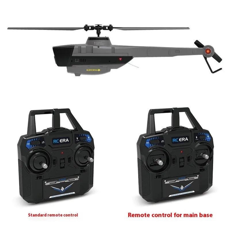 Black Bee UAV gray black remote control helicopter with four-way single paddle, PA/PC material, 80-100m range