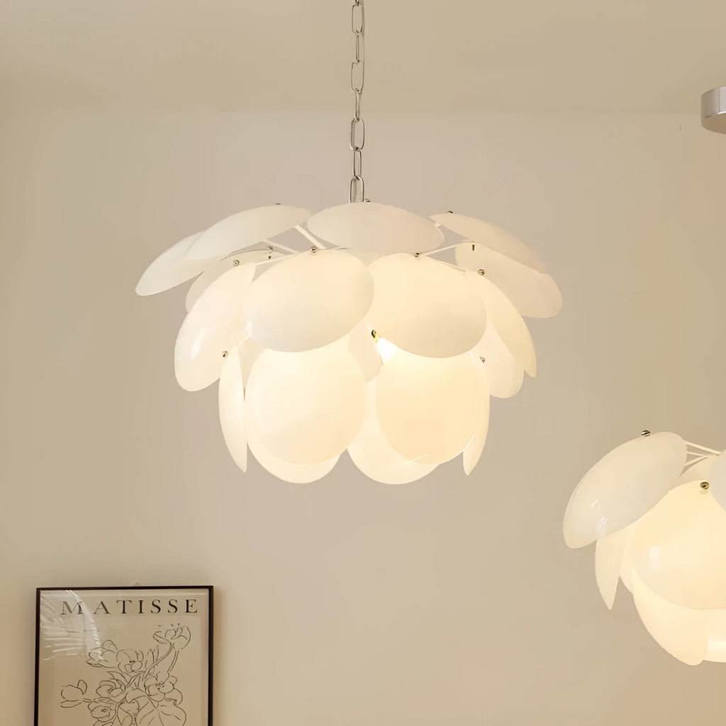 Modern French simplicity glass pine ceiling light for living room or bedroom, diameter 45cm or 55cm, 110V