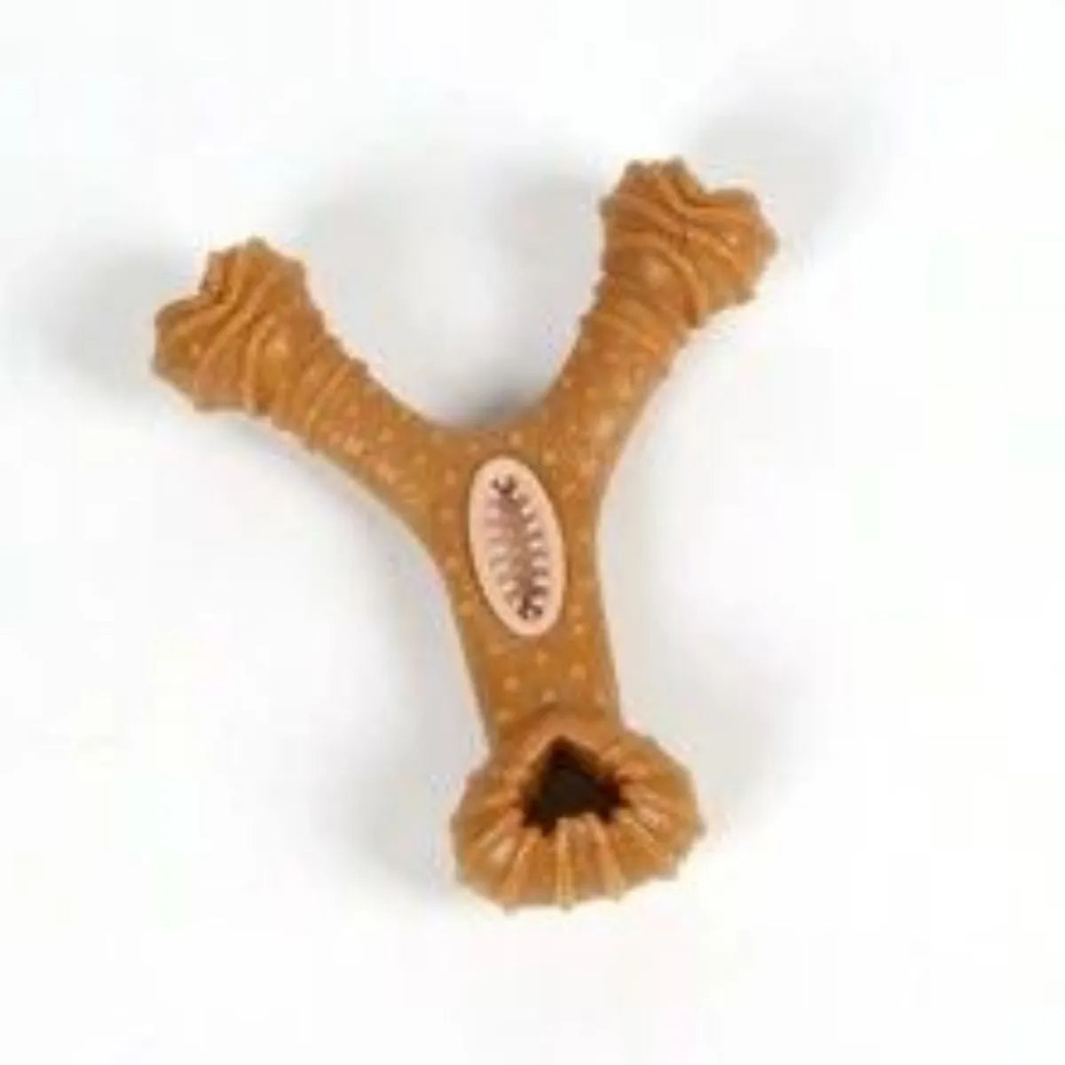 Dog chew toy bone with textured surface for teeth cleaning in 8-shape and Y-shape designs