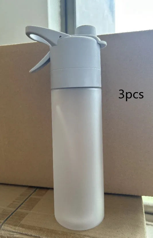 Spray water bottle with handle strap and leakproof lid in multiple colour options