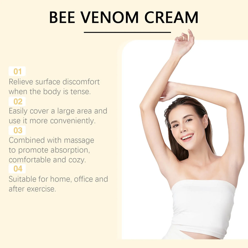 60g moisturising skincare cream container with mint, bee venom and tea tree oil active ingredients