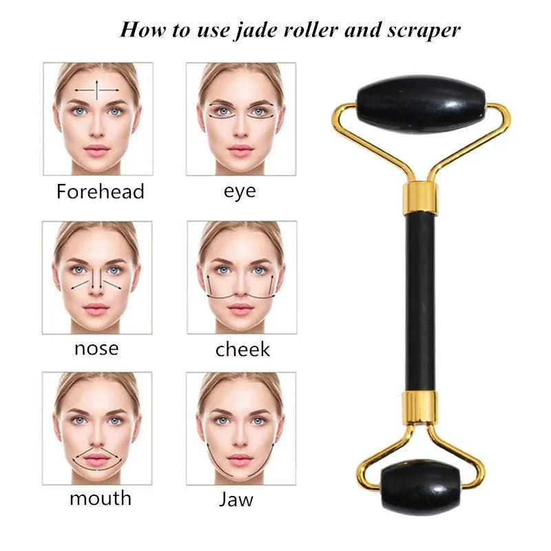 Black Bianstone beauty face care massage device for facial tension relief and skin firming