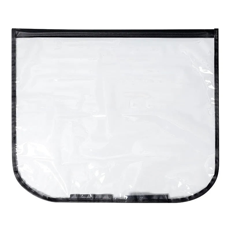 Black electric car charging rain cover with magnetic strips unfolded to 60x50cm