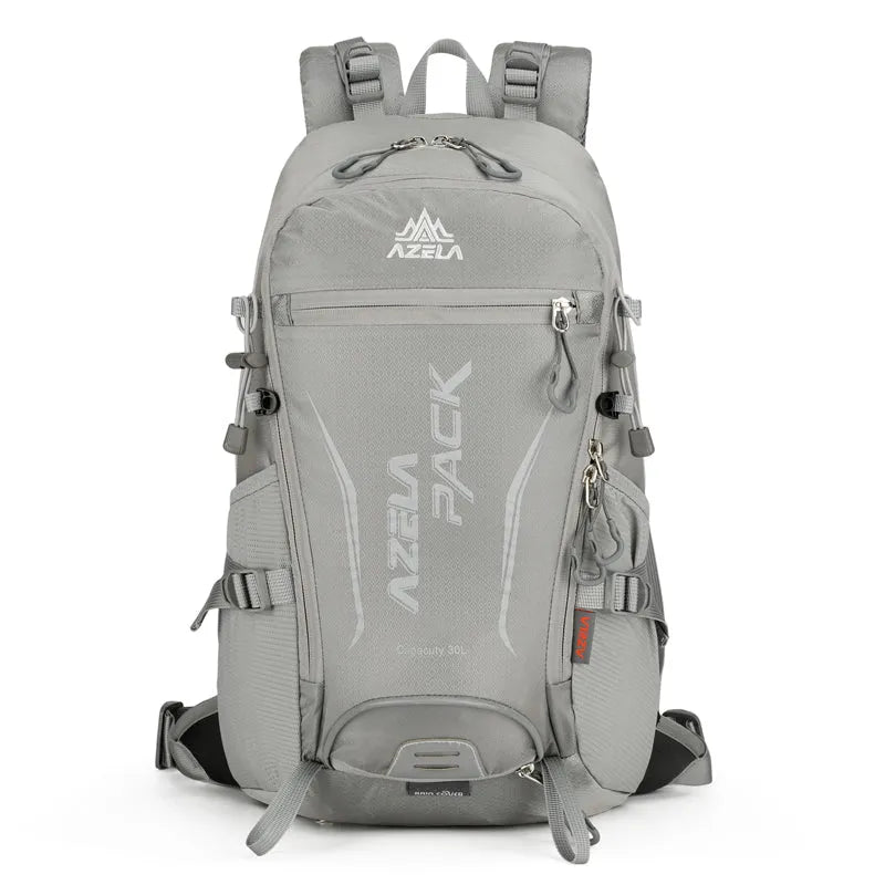 AZELA 30L orange hiking backpack with durable fabric and multiple compartments