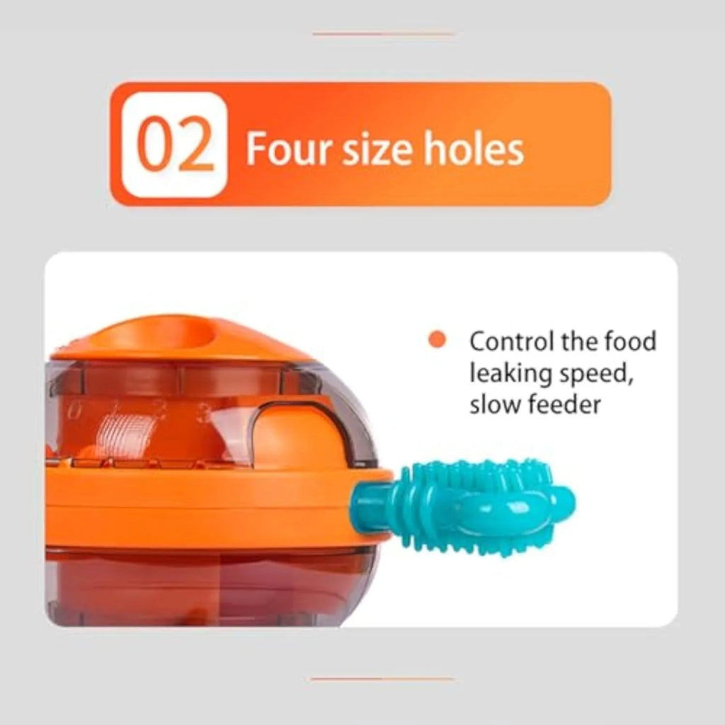 Interactive dog chew toy with treat dispenser and rubber bones for small and medium puppies
