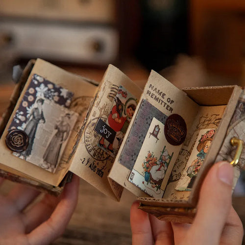 100 retro small book double-sided notes in seven vintage colour designs including Antique Paper and Blossoming Flowers