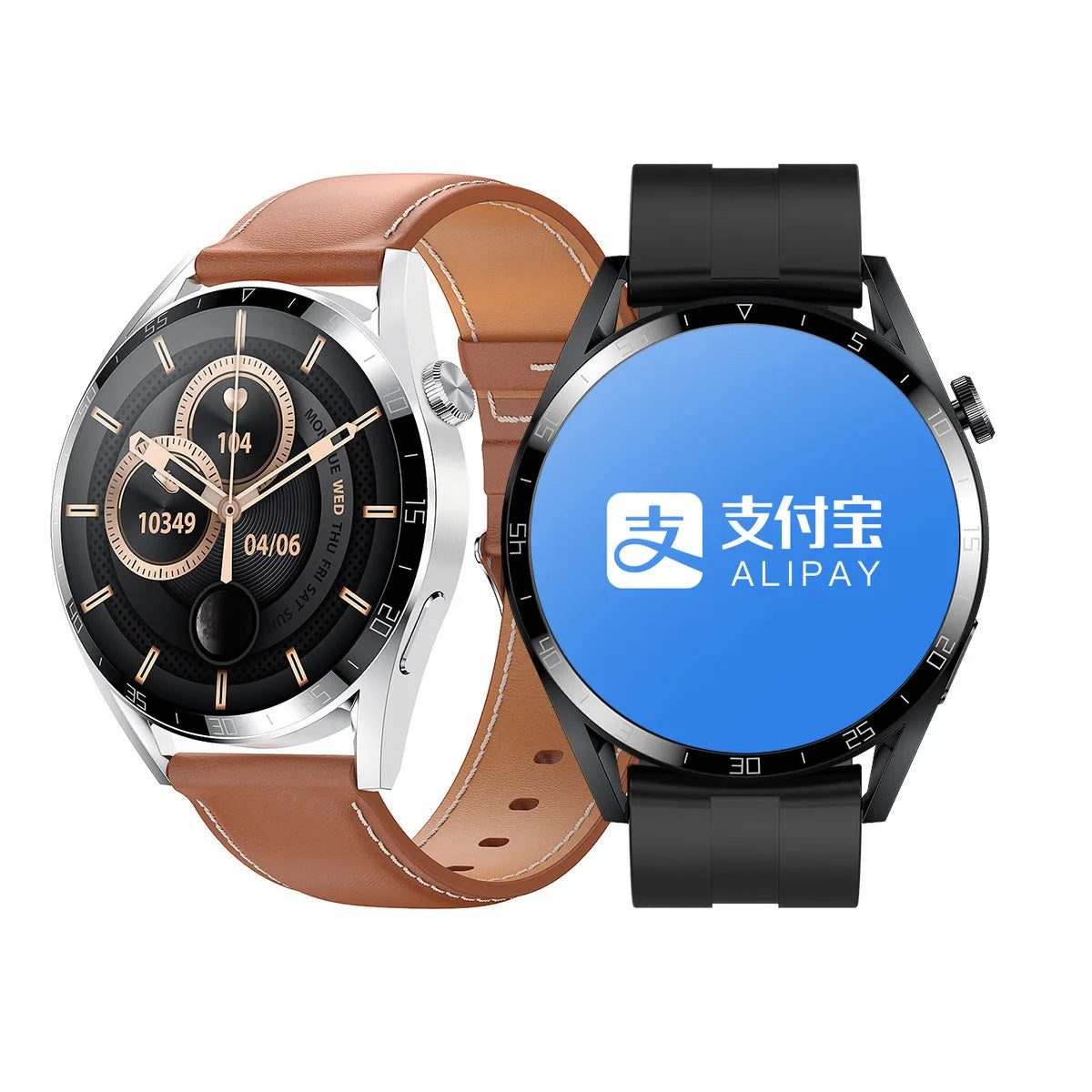 Smart Bluetooth watch with 1.32-inch IPS HD screen, silver steel belt, and offline payment icon on wrist