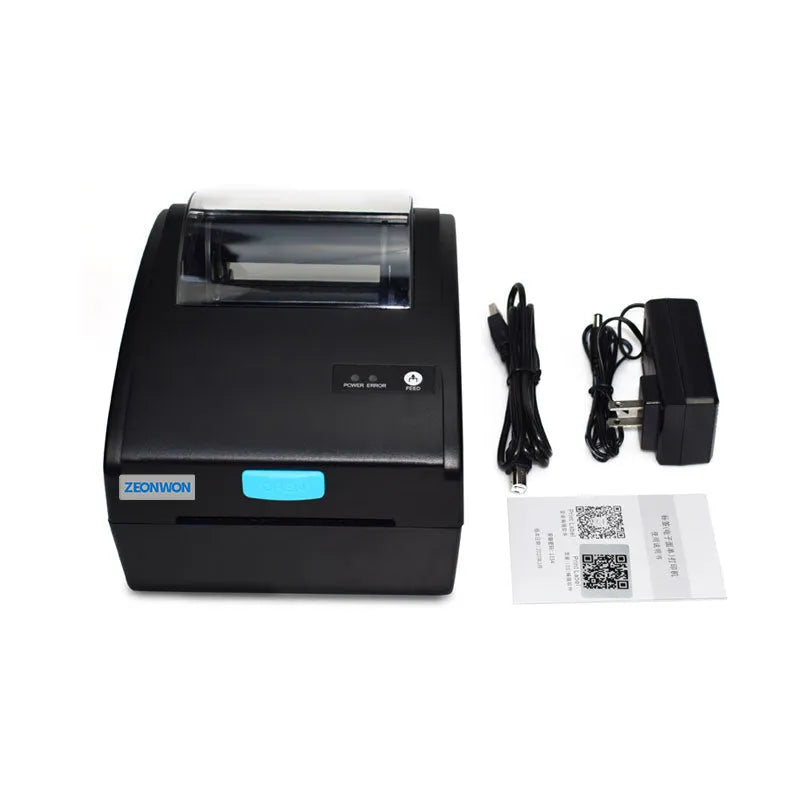White Bluetooth thermal label printer with compact dimensions for express shipping labels