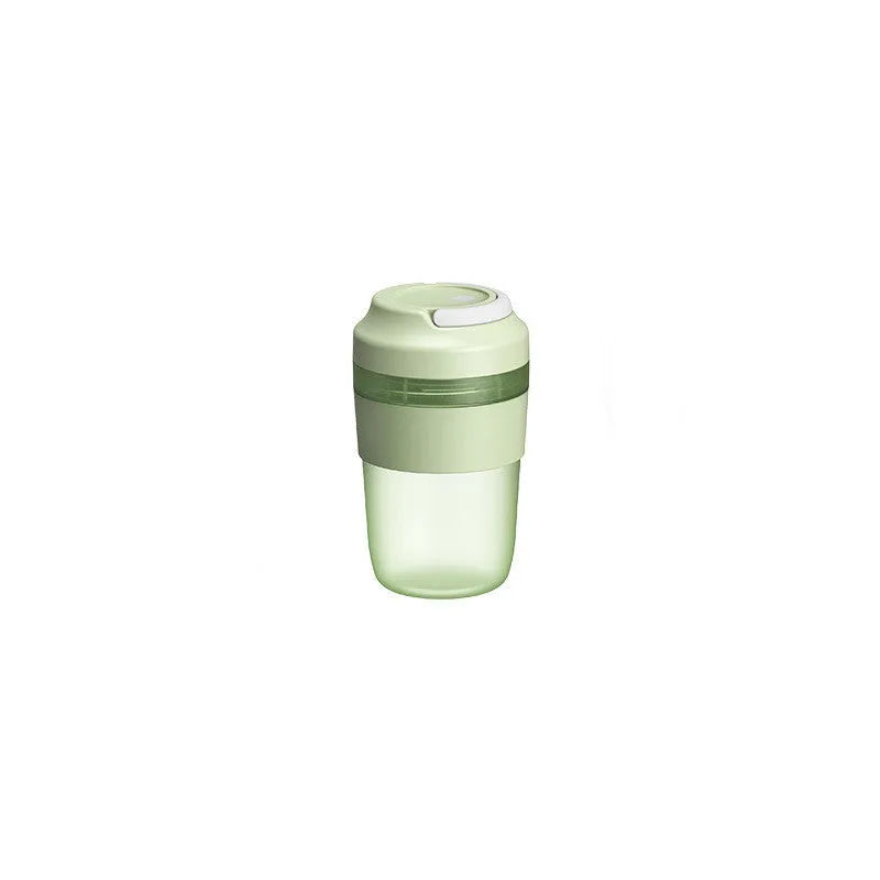 Grape purple portable rechargeable blender cup with lid, 400ml capacity, shown with USB cable.