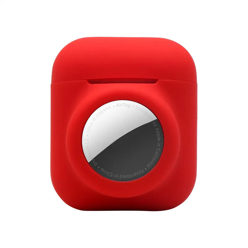 Silicone flip cover case for Apple AirTag in multiple colour options.
