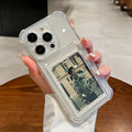Card holder TPU phone case for Apple iPhone in transparent black with frosted finish