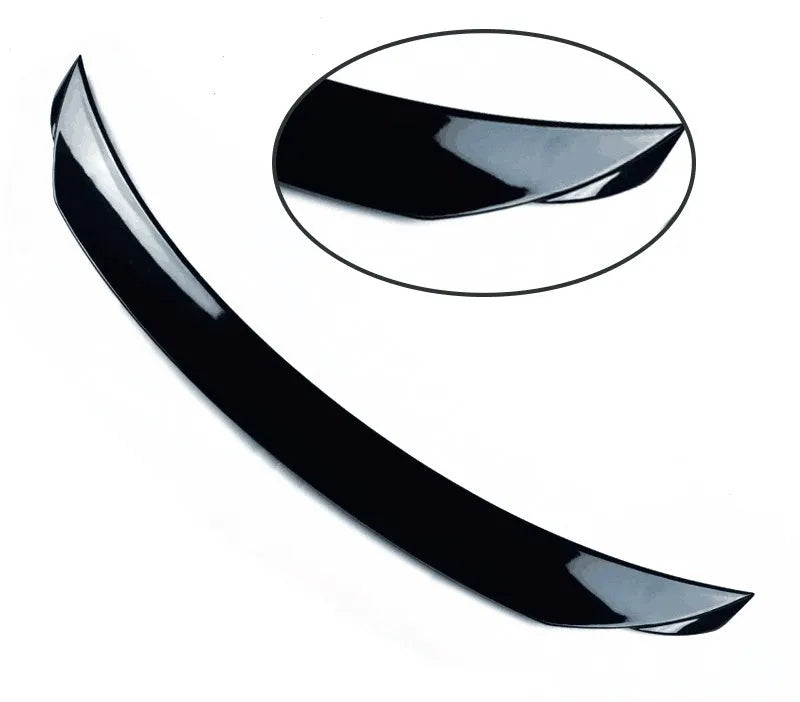 Bright black Mazda 3 tail trim for 2014-2021 models with large fixed wind surround design