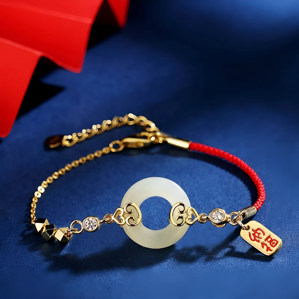 Women's Chinese style Fu Lu jewellery set with hetian jade gourd bracelet, necklace and earrings in sterling silver