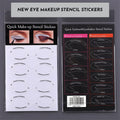 Set of four flexible reusable eyeliner and eyeshadow makeup stencil templates on a pink background