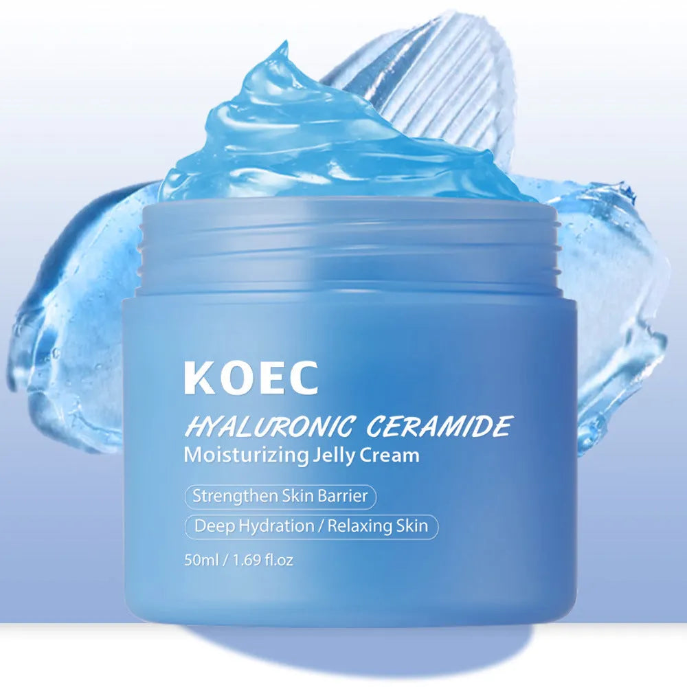 Hyaluronic Acid Moisturizing Blue Jelly Cream 50g tub in no-spoon format for daily face care