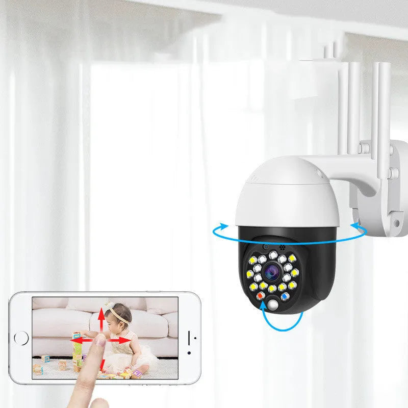 White plastic dome security camera with 3.6mm lens for outdoor wireless surveillance