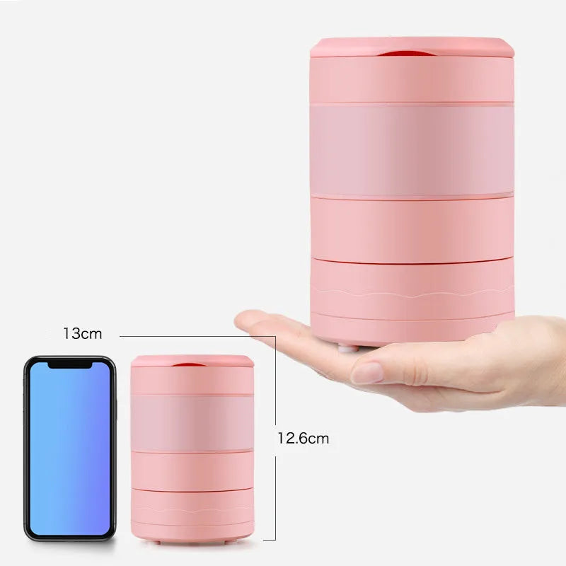 Blue portable USB blender with 450ml cup and folding design for travel smoothies