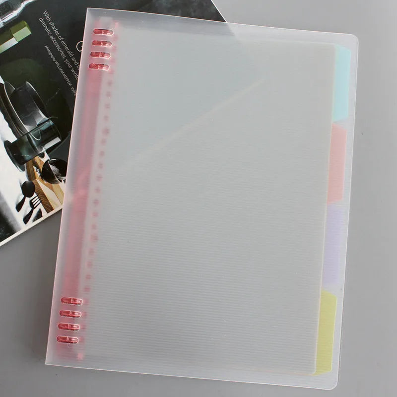 Colourful B5 loose-leaf refill paper packs with cartoon designs and PP shells