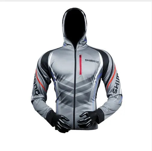 Ice silk long-sleeved fishing suit in black with quick-dry and anti-mosquito features