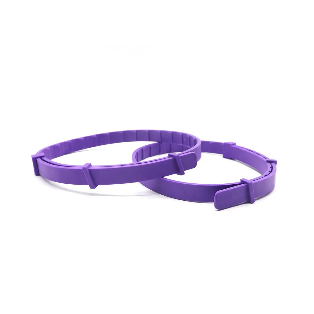 Pack of four monochrome patterned dog anxiety collars in assorted colours, made from TPR material.