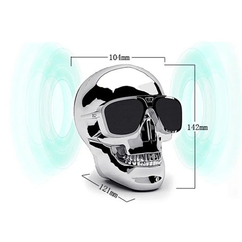 Limited Edition Skull-shaped Wireless Bluetooth Speaker in black, showing compact design.