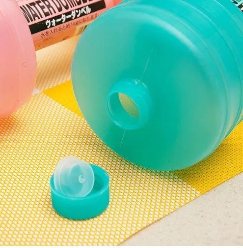 Water-filled fitness dumbbells for women, polypropylene, pink or green, 2pcs, approx. 1kg each when filled