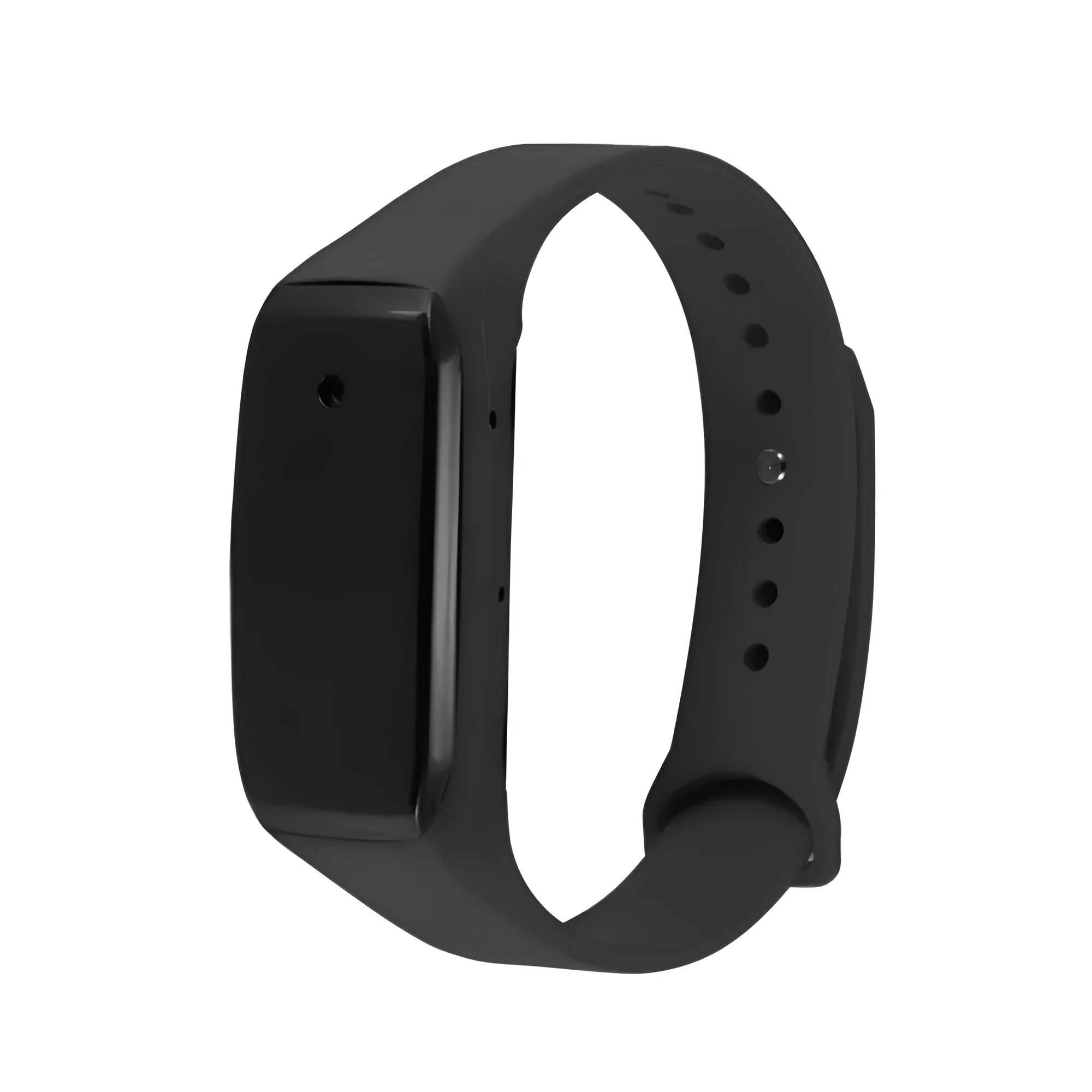 EDAL K18 black silicone and ABS wearable wristband camera shown on wrist for HD recording.