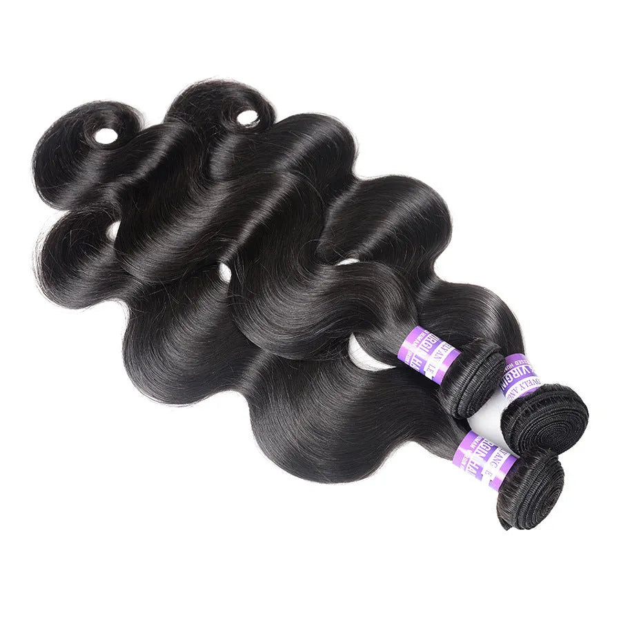 Full size straight real hair piece in black colour with 10 inch length option