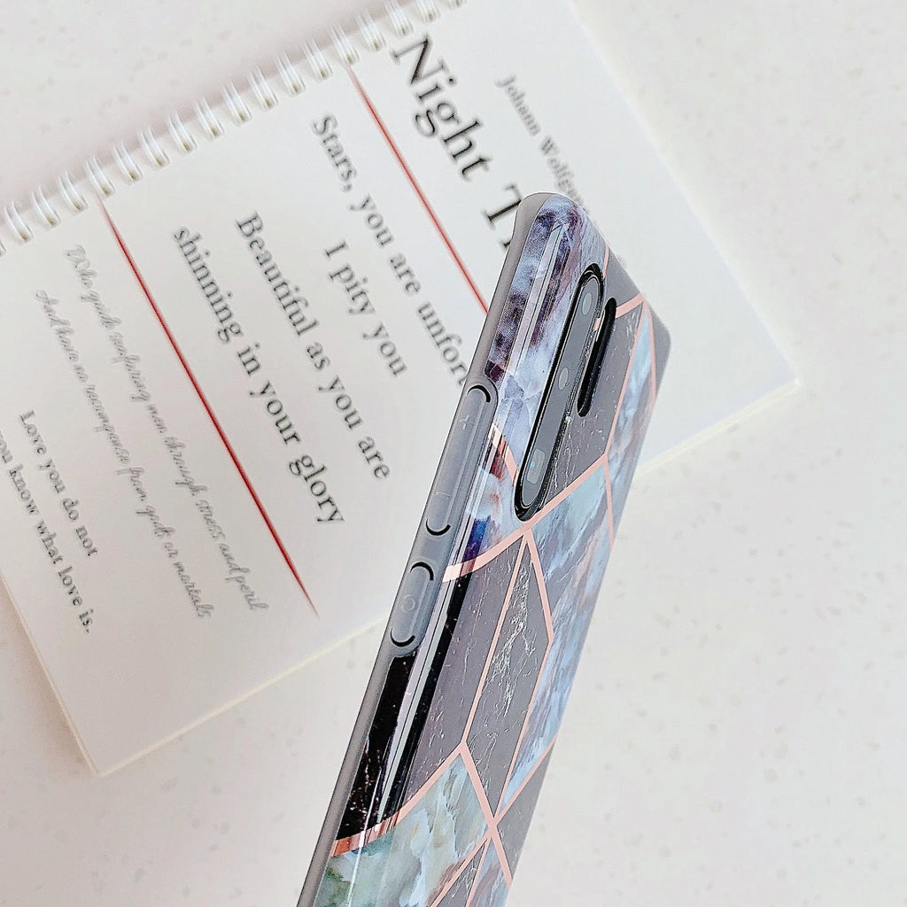Electroplated marble mobile phone case in multiple colours for Huawei and Samsung smartphones