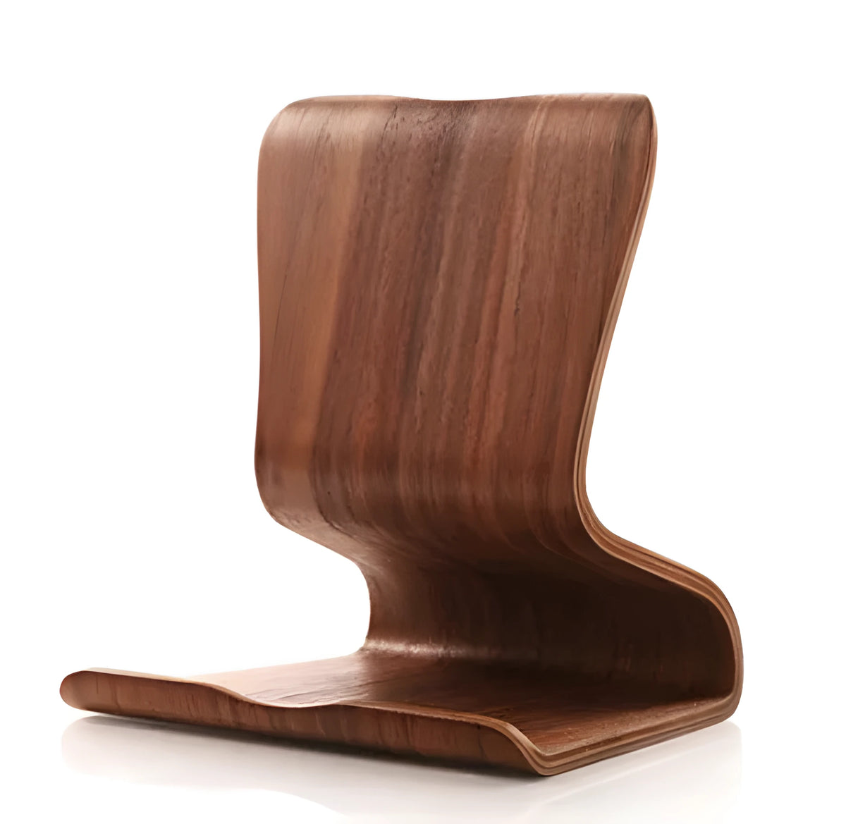 Bamboo wood tablet phone holder on desk with an Apple iPad propped up in landscape mode