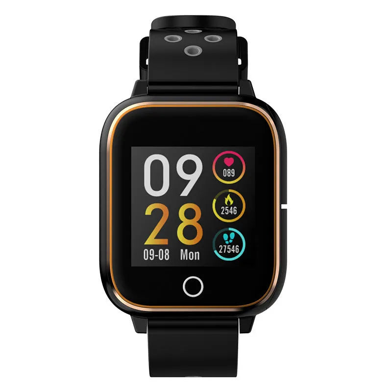 M6 smart call watch bracelet combo in black on a silicone wrist strap