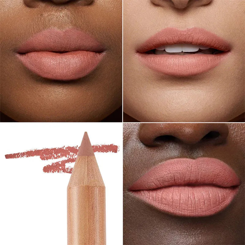 PHOFAY Nude Lipliner Kit 12 piece set in brown packaging with individual pencils
